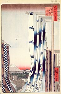 Quartiere dei tintori, Kanda, n.75 da Cento famosi vedute di Edo, 1856 da Utagawa Hiroshige