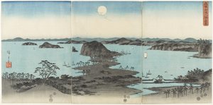 Otto vedute di Kanazawa nella provincia di Musashi di notte, luglio 1857
