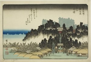 Campana della sera a Ikegami (Ikegami no bansho), dalla serie "Otto vedute nei dintorni di Edo (Edo kinko hakkei no uchi)" da Utagawa Hiroshige