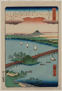 Bagliore Serale a Seta, dalla serie Otto Vedute di Ōmi da Utagawa Hiroshige