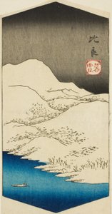 Neve serale a Hira (Hira bosetsu), sezione di un foglio dalla serie "Otto vedute di Omi (Omi hakkei)"