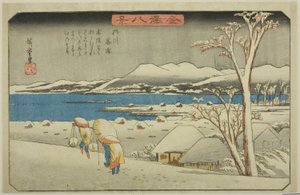 Neve serale a Uchikawa, dalla serie "Otto vedute di Kanazawa"