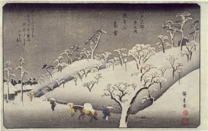 Neve serale sul monte Asuka, da Otto vedute dei dintorni di Edo, c.1838 da Utagawa Hiroshige