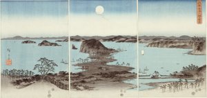 Veduta serale di otto siti famosi a Kanazawa (Buyo Kanazawa hassho yakei) da Utagawa Hiroshige