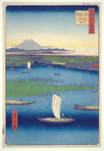 Addio profondo al bivio di Mitsumata, dalla serie Cento vedute famose di Edo da Utagawa Hiroshige