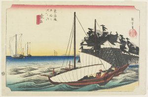 Porta del traghetto di Shichiri, Kuwana, c. 1833