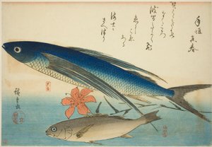 Pesce volante e Ichimochi, da una serie senza titolo di pesci da Utagawa Hiroshige