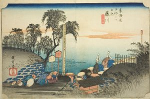 Fujikawa: Vista delle Periferie del Posto, dalla serie "Le Cinquantatré Stazioni del Tokaido" da Utagawa Hiroshige