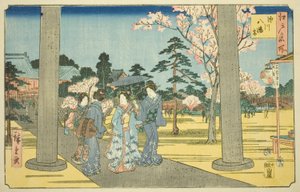 Santuario Fukagawa Hachiman (Fukagawa Hachimangu), dalla serie "Luoghi Famosi di Edo (Edo meisho)" da Utagawa Hiroshige