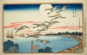 Luna Piena a Takanawa (Takanawa no meigetsu), dalla serie "Vedute Famose della Capitale Orientale (Toto meisho)" da Utagawa Hiroshige