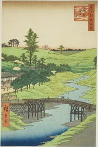 Fiume Furukawa, Hiroo, dalla serie "Cento vedute famose di Edo" da Utagawa Hiroshige