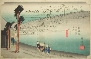 Futakawa: Altopiano di Sarugababa (Futakawa, Sarugababa), dalla serie "Le cinquantatré stazioni del Tokaido (Tokaido gojusan tsugi no uchi)", noto anche come il Hoeido Tokaido