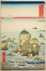Baia di Futami nella Provincia di Ise (Ise Futamigaura), dalla serie "Trentasei Vedute del Monte Fuji (Fuji sanjurokkei)" da Utagawa Hiroshige