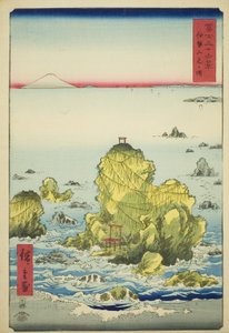 Baia di Futami nella provincia di Ise (Ise Futamigaura), dalla serie "Trentasei vedute del Monte Fuji (Fuji sanjurokkei)" da Utagawa Hiroshige