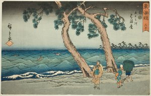 Hamamatsu—No. 30, dalla serie "Le cinquantatré stazioni del Tokaido (Tokaido gojusan tsugi)", noto anche come il Reisho Tokaido da Utagawa Hiroshige