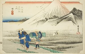 Hara: Monte Fuji al mattino, dalla serie "Le cinquantatré stazioni della strada Tokaido"