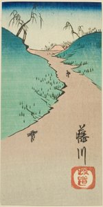 Collina a Fujikawa, sezione del foglio n. 10 dalla serie "Ritagli delle Cinquantatré Stazioni" da Utagawa Hiroshige