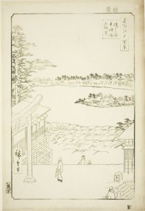 Vista dalla collina del santuario Yushima Tenjin, dalla serie "Cento vedute famose di Edo" da Utagawa Hiroshige