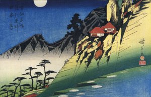 Hiroshige Luna su un paesaggio montano