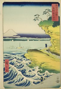 Spiaggia di Hota nella provincia di Awa (Boshu Hota no kaigan), dalla serie "Trentasei vedute del Monte Fuji (Fuji sanjurokkei)" da Utagawa Hiroshige