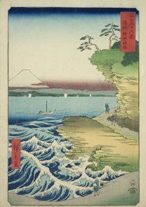 Spiaggia di Hota nella provincia di Awa, dalla serie "Trentasei vedute del Monte Fuji" da Utagawa Hiroshige