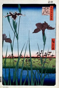 Iris a Horikiri Cento famosi paesaggi di Edo da Utagawa Hiroshige