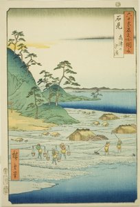 Provincia di Iwami: Spiagge salate vicino alla collina di Takatsu, dalla serie "Luoghi famosi nelle sessanta e più province" da Utagawa Hiroshige