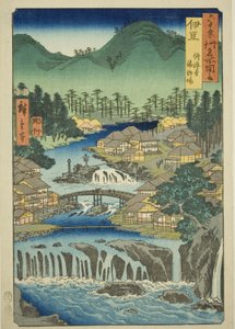 Provincia di Izu: Sorgenti Termali del Tempio Shuzen, dalla serie "Luoghi Famosi nelle Sessanta e Più Province" da Utagawa Hiroshige