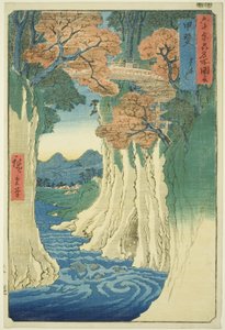 Provincia di Kai: Ponte delle scimmie, dalla serie "Luoghi famosi nelle sessanta e più province" da Utagawa Hiroshige