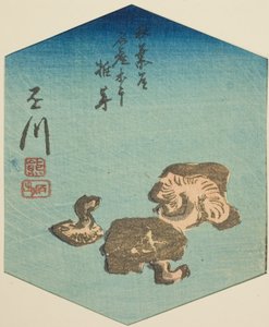 Kakegawa, sezione del foglio n. 7 dalla serie "Immagini ritagliate della strada Tokaido"