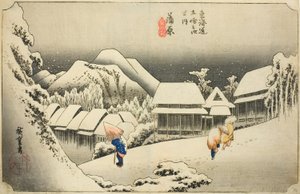 Kanbara: Neve serale (Kanbara, yoru no yuki), dalla serie "Le cinquantatré stazioni del Tokaido (Tokaido gojusan tsugi no uchi)", noto anche come il Tokaido Hoeido