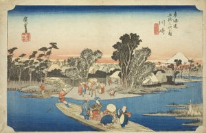 Kawasaki: Il traghetto di Rokugo, dalla serie "Le cinquantatré stazioni del Tokaido"