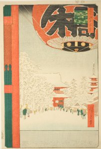 Tempio di Kinryuzan ad Asakusa (Asakusa Kinryuzan), dalla serie "Cento vedute famose di Edo (Meisho Edo hyakkei)" da Utagawa Hiroshige