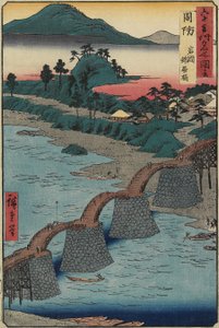 Ponte Kintai a Iwakuni, Provincia di Suo, Dicembre 1853