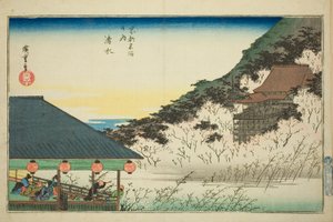 Tempio Kiyomizu, dalla serie "Luoghi famosi di Kyoto (Kyoto meisho no uchi)" da Utagawa Hiroshige
