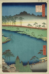 Santuario Kumano Junisha a Tsunohazu, noto come Juniso, dalla serie "Cento famosi vedute di Edo" da Utagawa Hiroshige