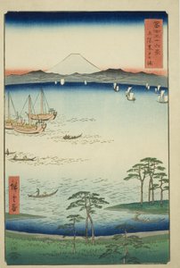 Baia di Kurodo nella provincia di Kazusa, dalla serie "Trentasei vedute del Monte Fuji"