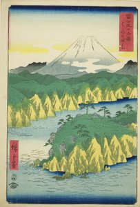 Lago a Hakone (Hakone no kosui), dalla serie "Trentasei vedute del Monte Fuji (Fuji sanjurokkei)" da Utagawa Hiroshige