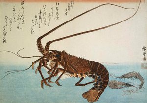 Aragosta e gamberi da Utagawa Hiroshige