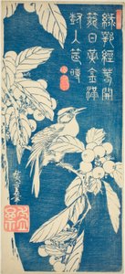 Nespolo e uccello da Utagawa Hiroshige