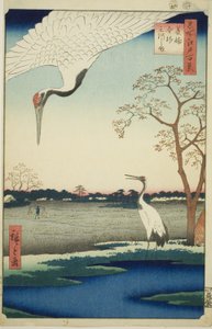 Minowa, Kanasugi, Mikawashima, dalla serie "Cento famosi vedute di Edo (Meisho Edo hyakkei)"