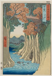 Ponte delle Scimmie nella Provincia di Kai: Vedute famose di circa 60 province, n. 13 da Utagawa Hiroshige