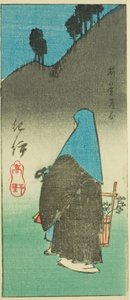 Monte Koya nella provincia di Kii (Kii, Koya), sezione del foglio n. 16 dalla serie "Immagini ritagliate delle province (Kunizukushi harimaze zue)"