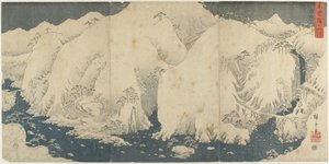 Montagna e fiume al Passo di Kiso, agosto 1857