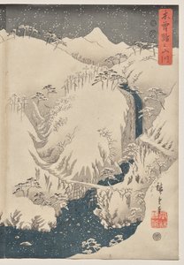 Montagna e fiume sulla strada di Kiso da Utagawa Hiroshige