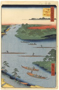 Foce del fiume Nakagawa, n. 70 da Cento famosi vedute di Edo, 1857