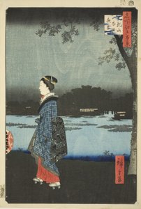 Veduta notturna della collina di Matsuchi e del canale di San