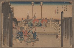 Nihonbashi: Scena mattutina (dalla serie 53 Stazioni del Tokaido)