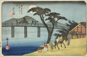 No. 28: Nagakubo, dalla serie "Sessantanove stazioni del Kisokaido" da Utagawa Hiroshige