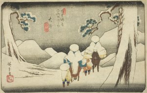 No. 47: Oi, dalla serie "Sessantanove stazioni del Kisokaido (Kisokaido rokujukyu tsugi no uchi)" da Utagawa Hiroshige